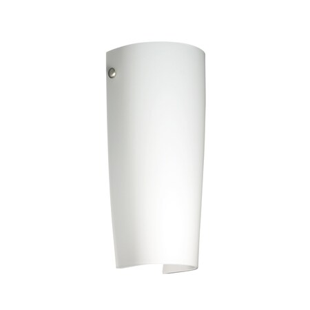 Besa Lighting Tomas Wall Sconce, Opal Matte, Satin Nickel Cap Finish, 1x75W Incandescent 704107-SN
